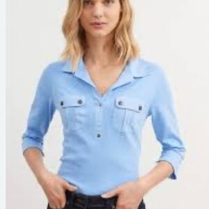 Saint James Shirt Saint James Oléron Cotton blue size 6